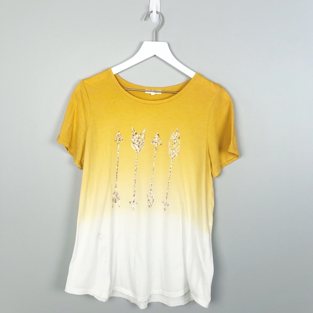 Maurices yellow faded oversized tee shirt (0)